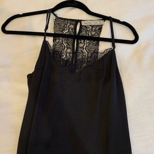 Black Lace Silk Dress